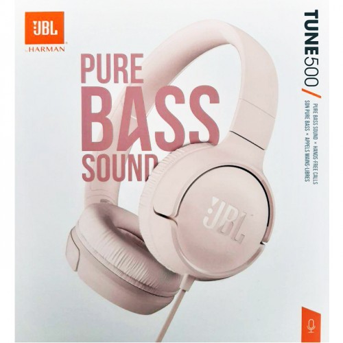 JBL TUNE 500 WIRED HEADPHONES PINK