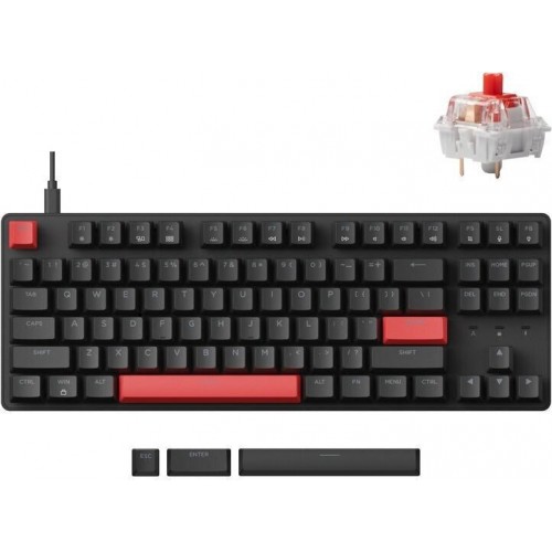 KEYBOARD KEYCHRON LEMOKEY X1 (X1-A1) QMK/VIA WIRED MECHANICAL KEYBOARD TKL 80% RED SWITCH US